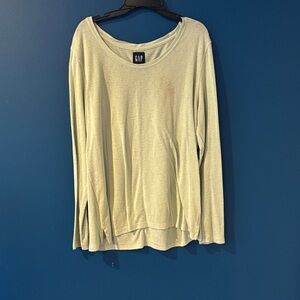 GAP Women's Light Cream Long Sleeve Tee